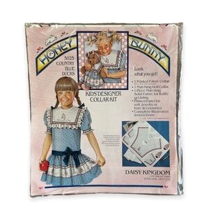 1988 Honey Bunny Kids Designer Collar Kit Daisy Kingdom Country Blue Ducks #5025